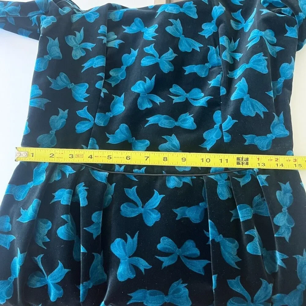 Vintage Lanz Originals Bows Velvet Dress Sz 12